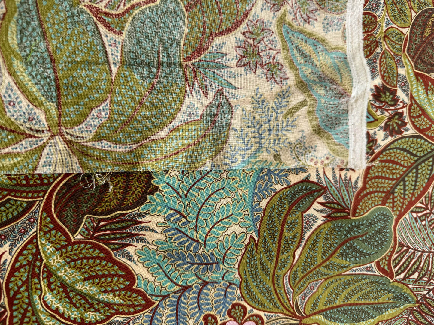 Scalamandre Tropical Paisley Cream Green Brown Botanical Foliage Floral MSRP USD 364/y