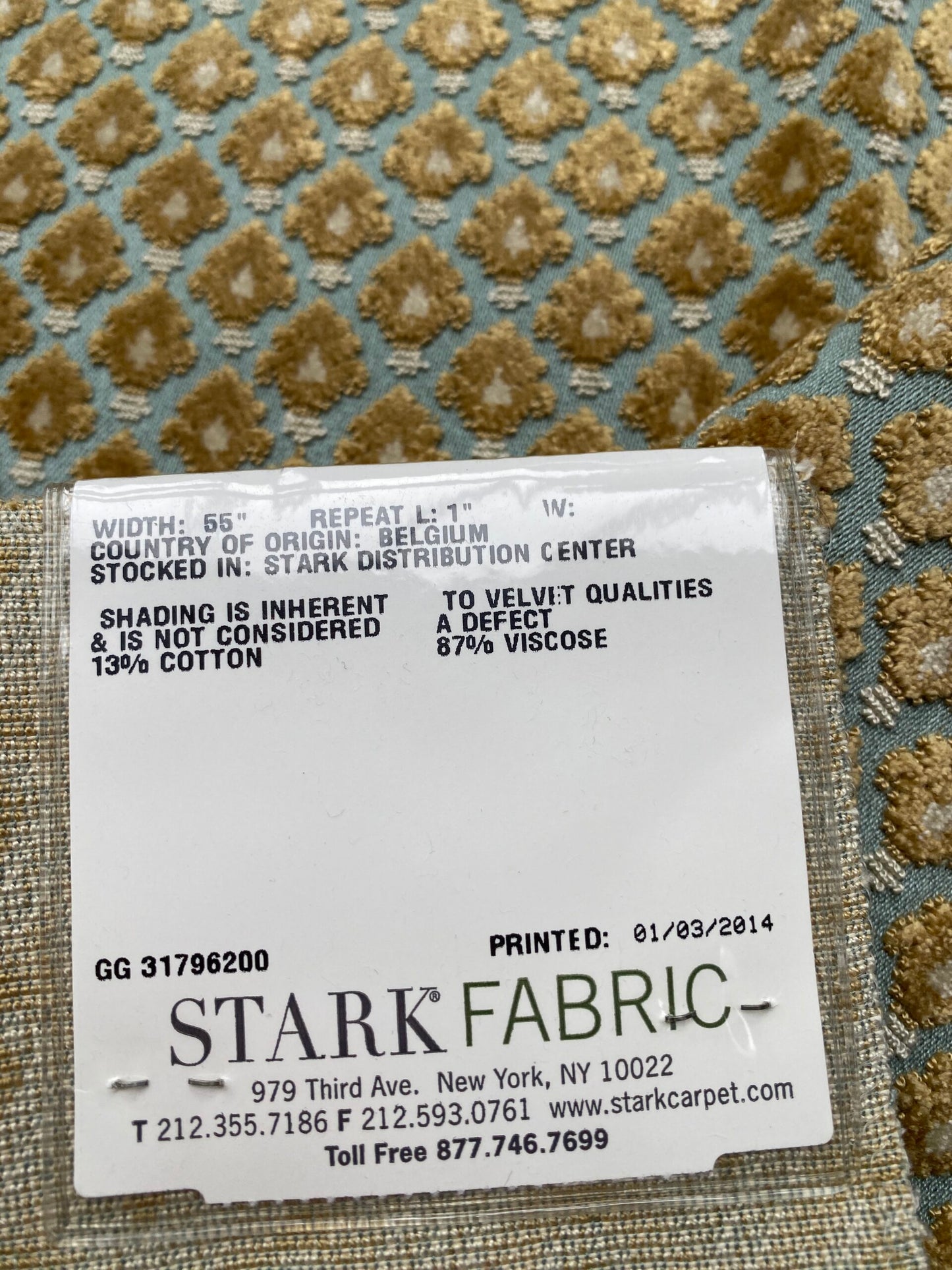 3 Berkbox79 Square Velvet by Old World Weavers Verrier Aqua Topaz Blue Brown Diamond Ogee 18"x 25" MSRP USD 668/y