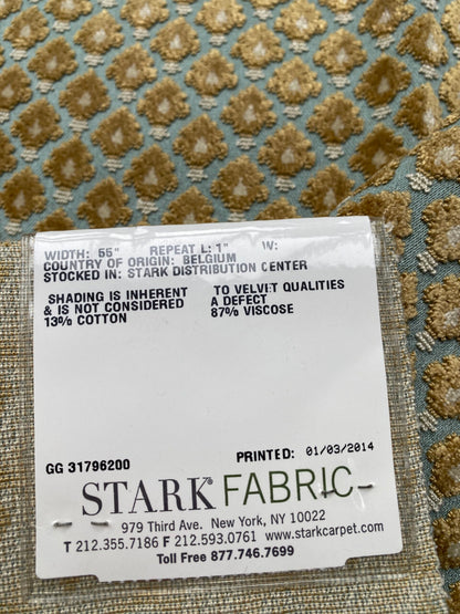 3 Berkbox79 Square Velvet by Old World Weavers Verrier Aqua Topaz Blue Brown Diamond Ogee 18"x 25" MSRP USD 668/y