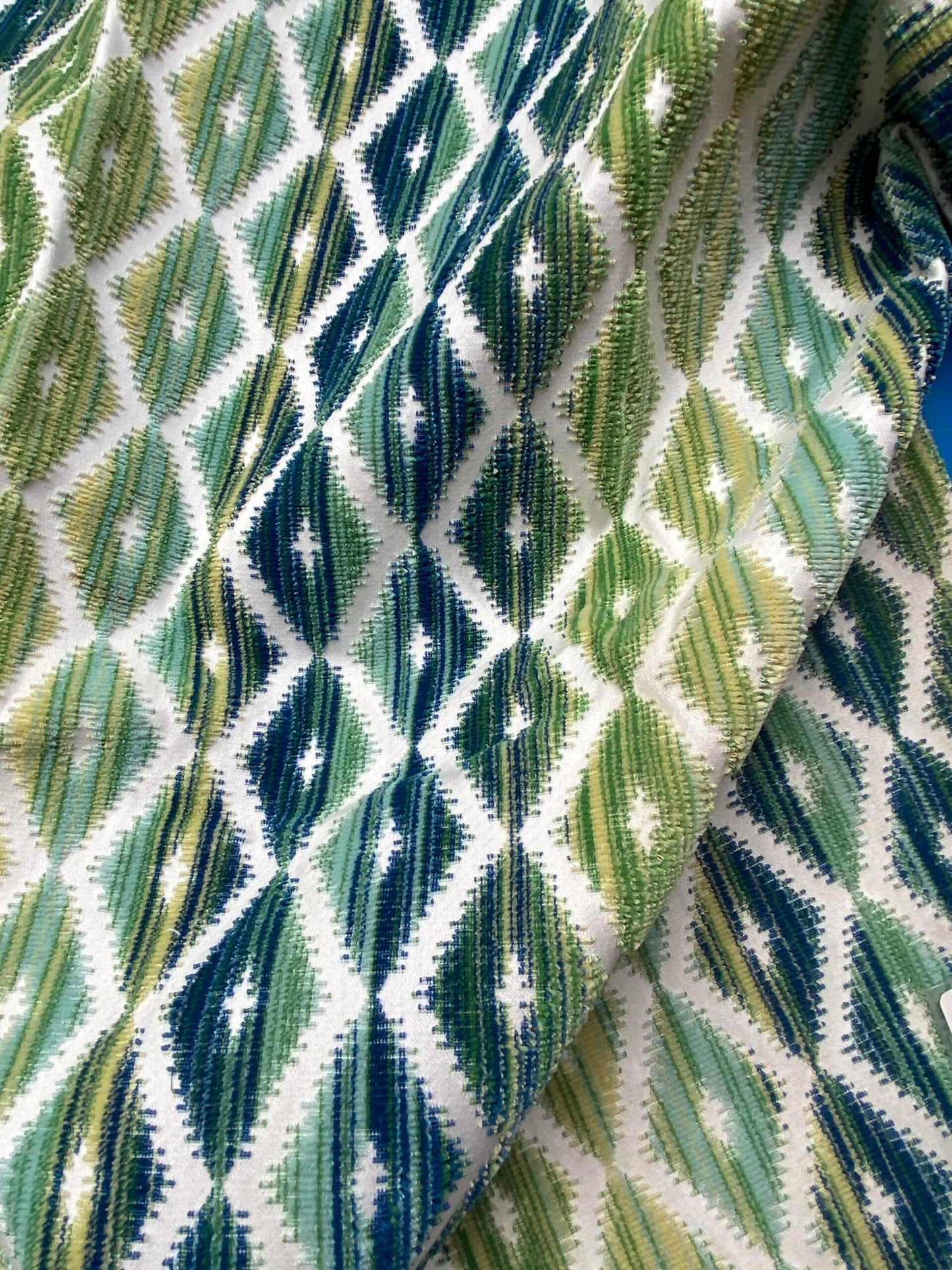 10 Berkbox79 Square Velvet by Grey Watkins Diamantina Ocean Deep Green Diamond Stripe MSRP USD306/y