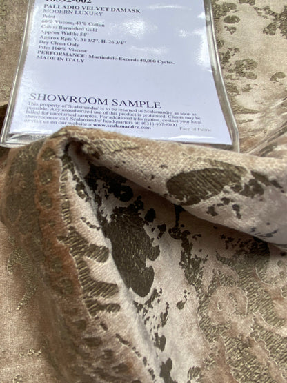 11 Berkbox79 Scalamandre Square Velvet Palladio Velvet Damask Burnished Gold MSRP USD300+/y