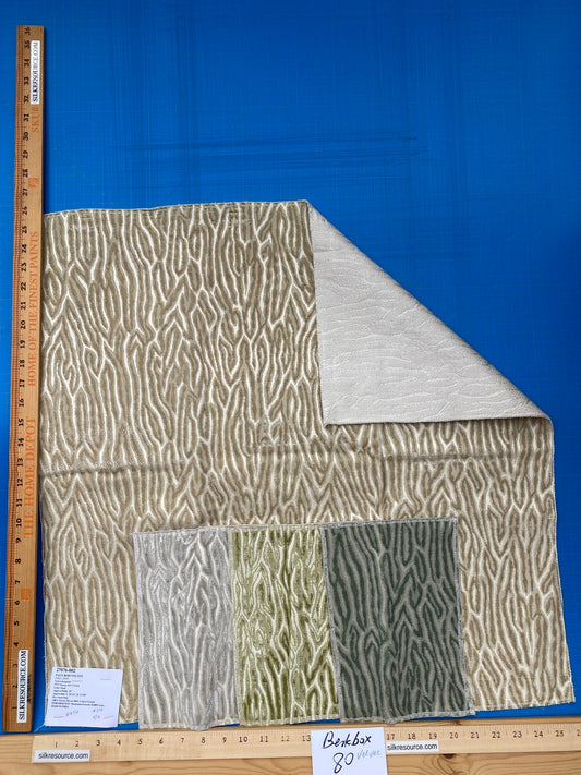1 Berkbox80 Square Velvet by Scalamandre  Faux Bois Velvet Sand Abstract Beige MSRP USD504/y
