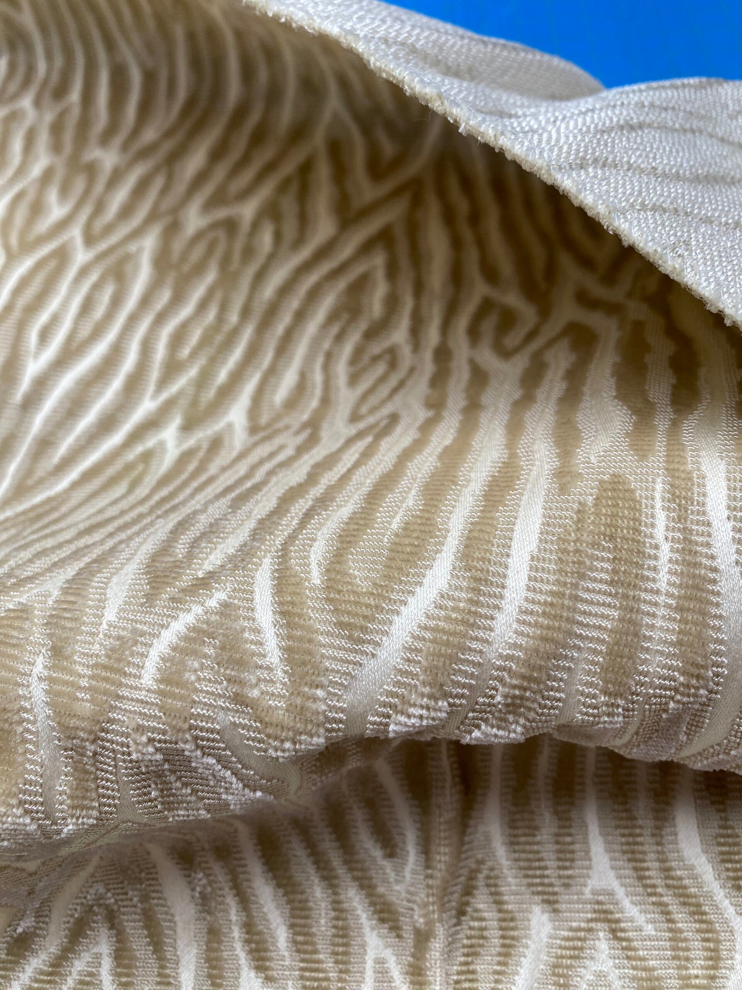 1 Berkbox80 Square Velvet by Scalamandre  Faux Bois Velvet Sand Abstract Beige MSRP USD504/y