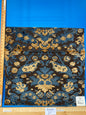 2 Berkbox80 Square Velvet by Grey Watkins Cherbourg Blue Brown Gold Botanical Foliage 26"x26"  MSRP USD300+/y