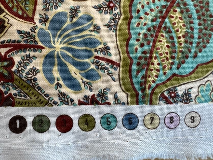 Scalamandre Tropical Paisley Cream Green Brown Botanical Foliage Floral MSRP USD 364/y