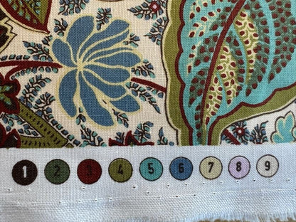 Scalamandre Tropical Paisley Cream Green Brown Botanical Foliage Floral MSRP USD 364/y