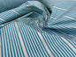 Designer Meadow Brooke Stripe in Dark Aqua Deep Blue and Gold 100% Silk Satin - By The Yard