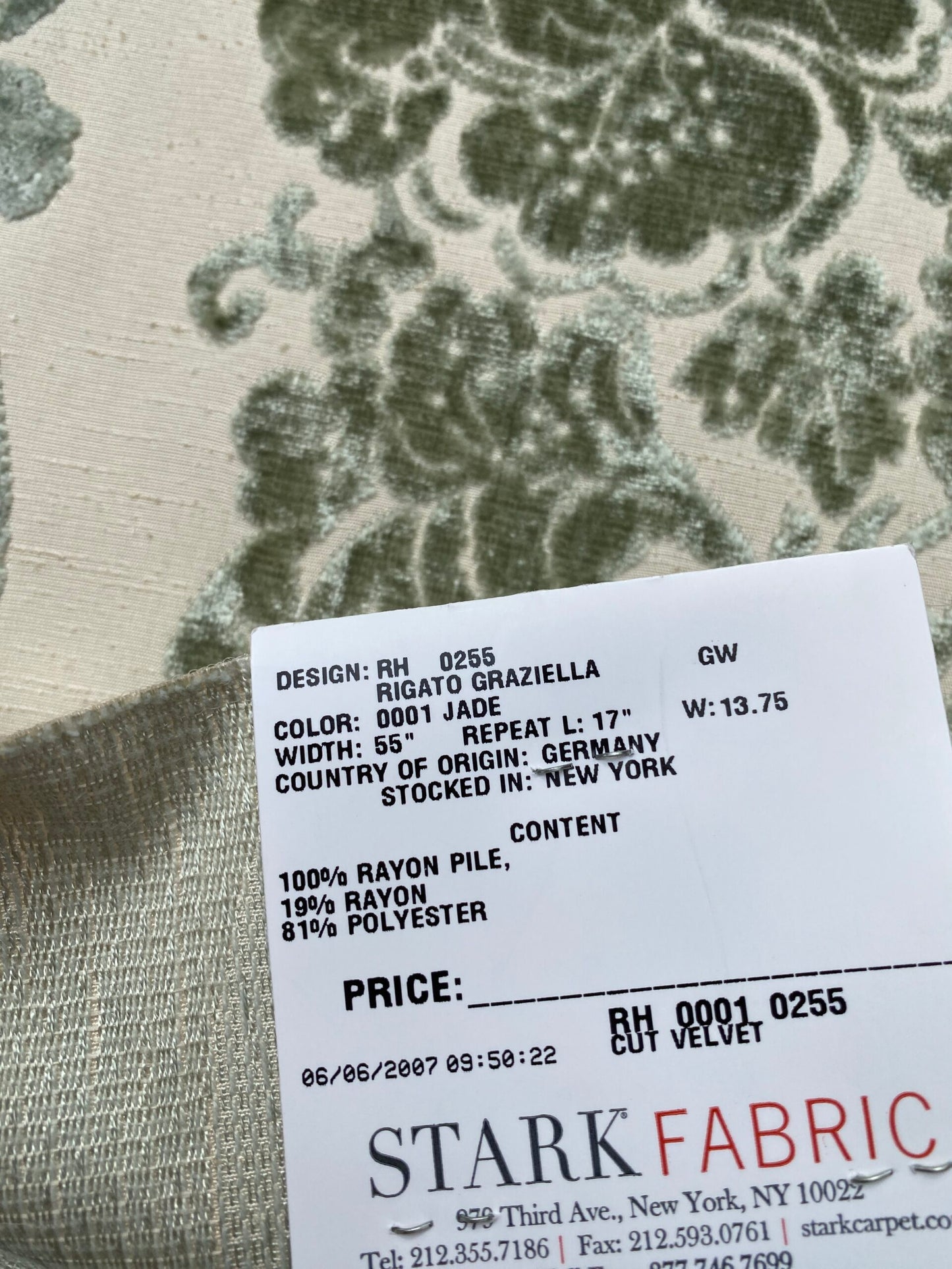 8 Berkbox80 Square Velvet by Grey Watkins Riggato Graziella Jade MSRP USD470/y