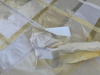 Beacon Hill Monte Rosa Yellow Lotus 100% Silk Plaid Satin Lemon White Cream Shimmering - By The Yard