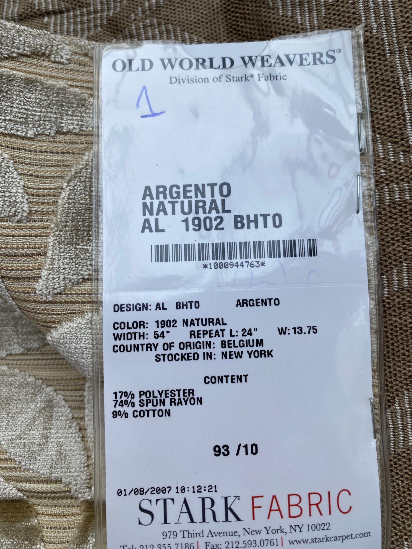 10 Berkbox80 Square Velvet by Old World Weavers Argento Natural Leaf Tree Foliage MSRP USD300+/y