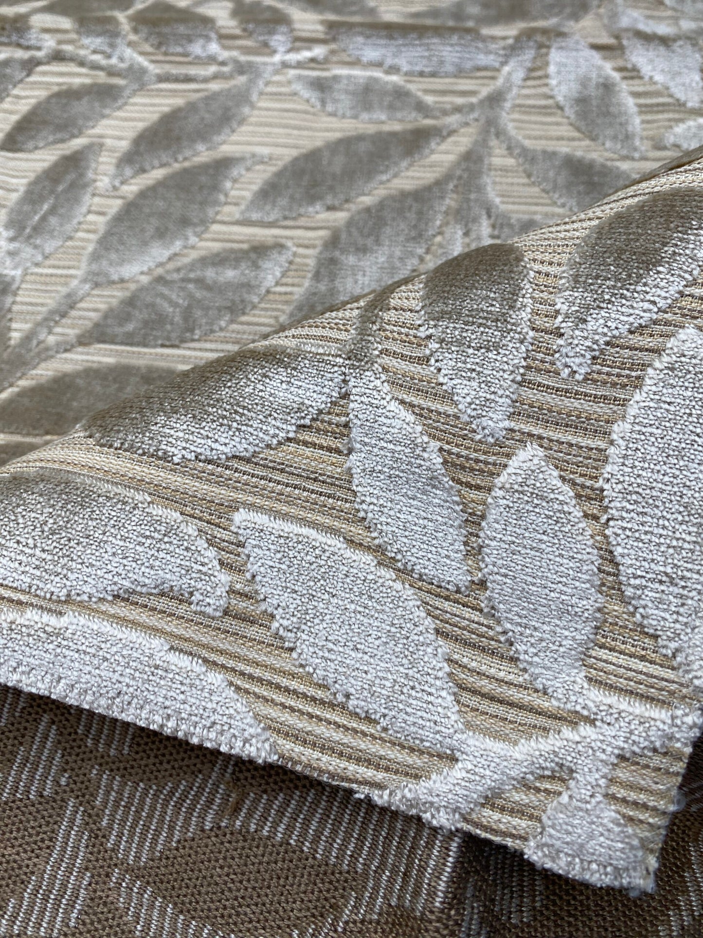 10 Berkbox80 Square Velvet by Old World Weavers Argento Natural Leaf Tree Foliage MSRP USD300+/y