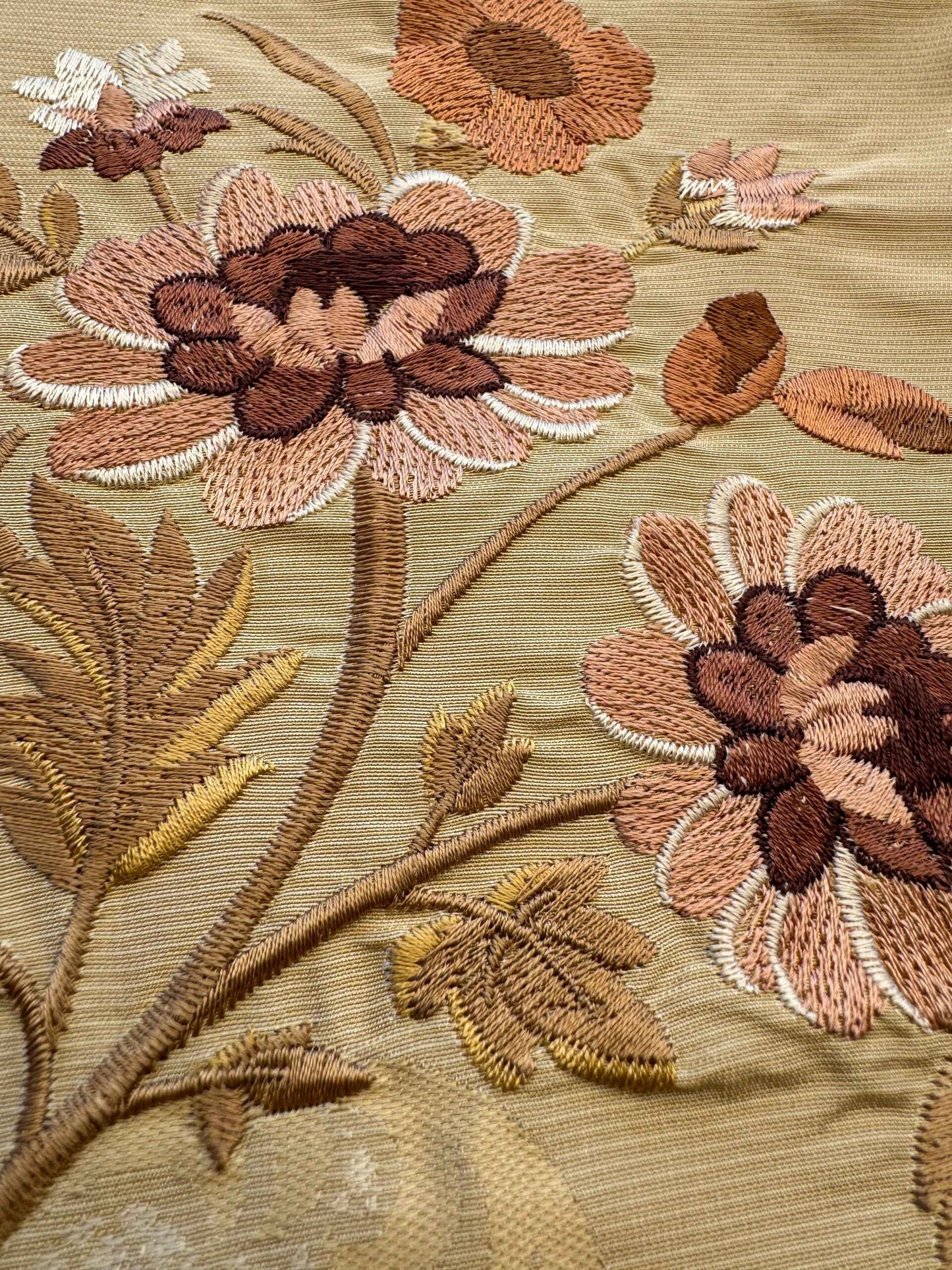 Scalamandre Floral Botanical Brown Beige Embroidery Historical 1.2y