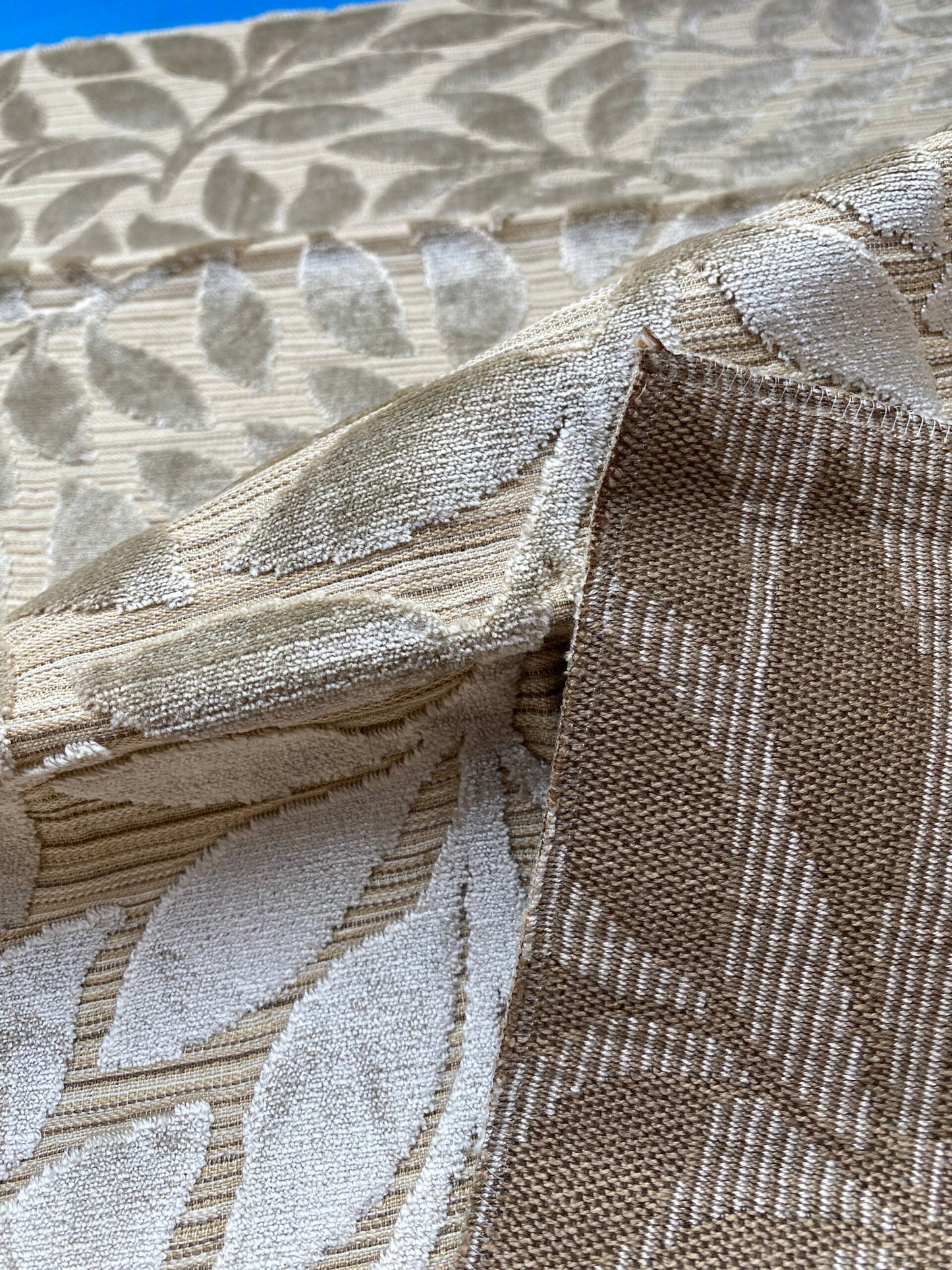 11 Berkbox80 Square Velvet by Old World Weavers Argento Natural Leaf Tree Foliage MSRP USD300+/y