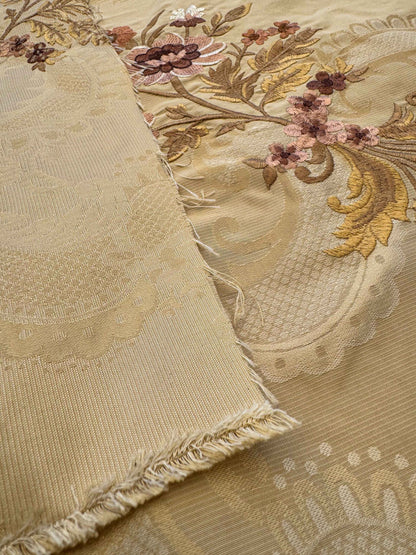 Scalamandre Floral Botanical Brown Beige Embroidery Historical 1.2y