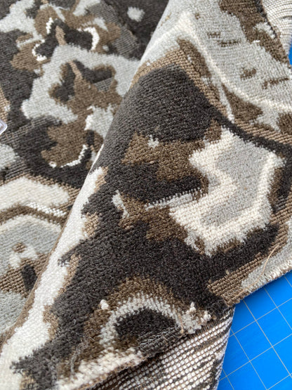 12 Berkbox80 Square Velvet by Scalamandre Oushak Linen Velvet Smoke Linen Abstract Brown Beige MSRP USD638/y Piece 1