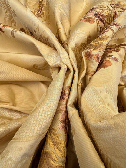 Scalamandre Floral Botanical Brown Beige Embroidery Historical 1.2y