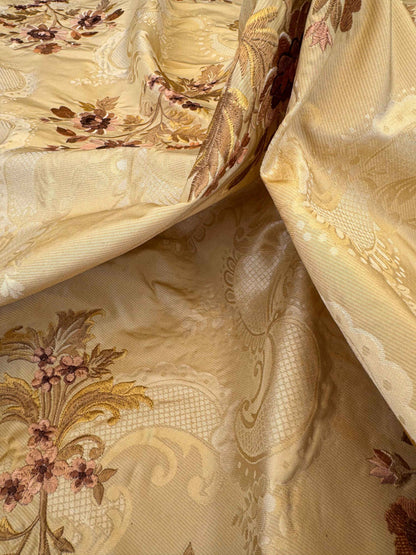 Scalamandre Floral Botanical Brown Beige Embroidery Historical 1.2y