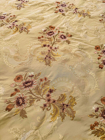 Scalamandre Floral Botanical Brown Beige Embroidery Historical 1.2y