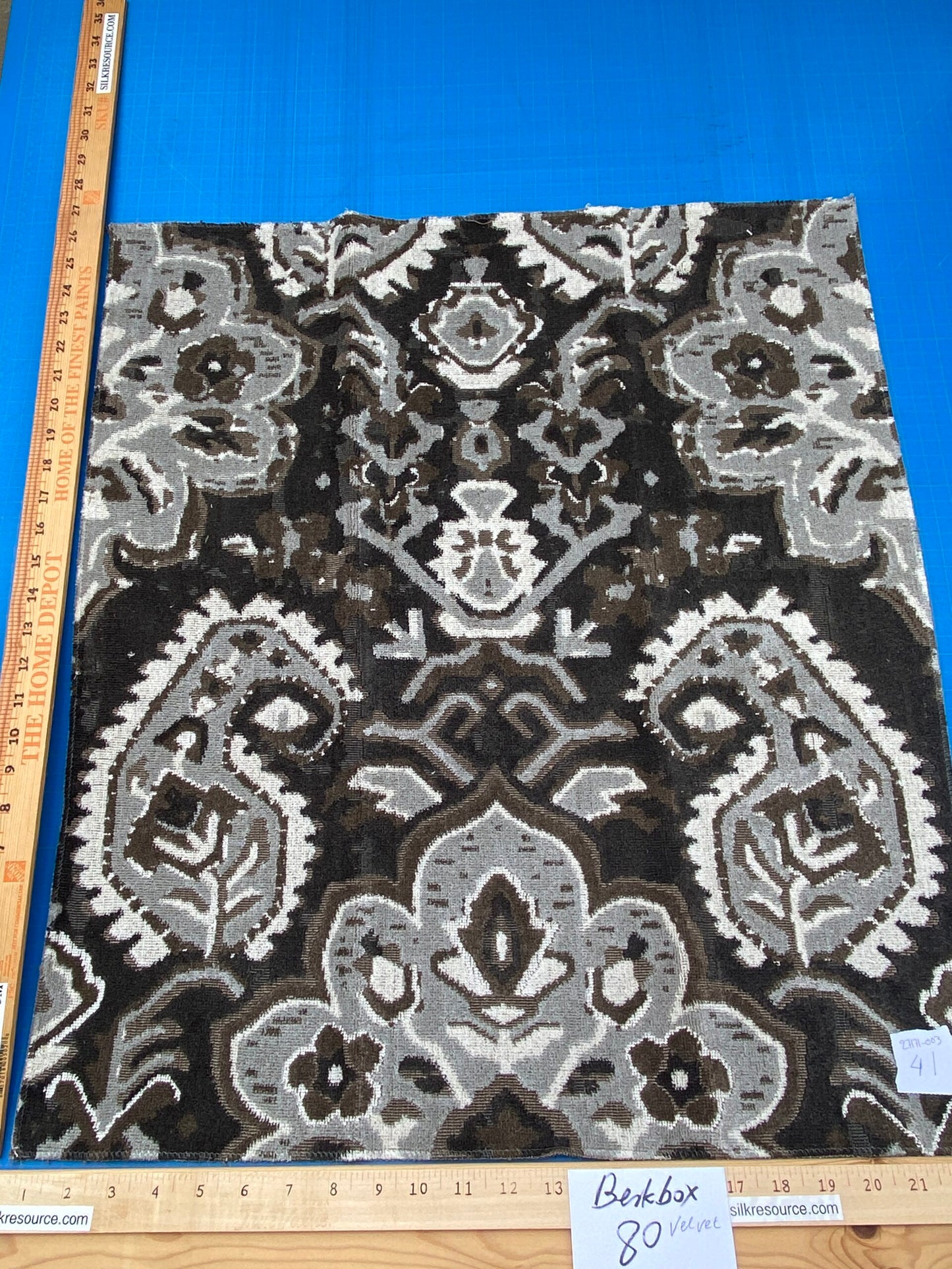 15 Berkbox80 Square Velvet by Scalamandre Oushak Linen Velvet Smoke Linen Abstract Brown Beige MSRP USD638/y Piece 4