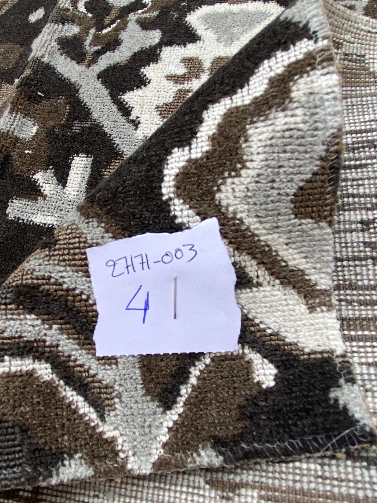 15 Berkbox80 Square Velvet by Scalamandre Oushak Linen Velvet Smoke Linen Abstract Brown Beige MSRP USD638/y Piece 4