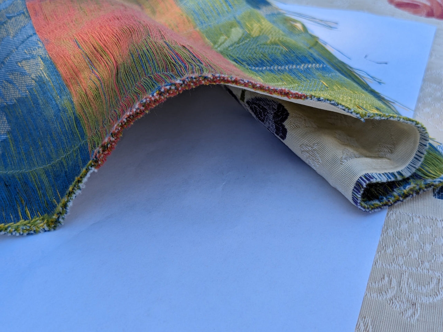 Scalamandre Seasons Light Rose and Green on Beige Rose Floral Foliage French Lampas MSRP USD 624/y