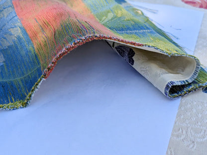 By Yard Scalamandre Seasons Light Rose and Green on Beige Blue Pink Rose Floral Foliage French Lampas MSRP USD 624/y