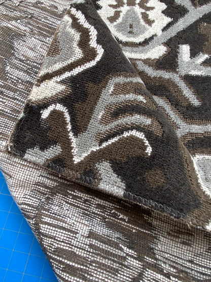 15 Berkbox80 Square Velvet by Scalamandre Oushak Linen Velvet Smoke Linen Abstract Brown Beige MSRP USD638/y Piece 4