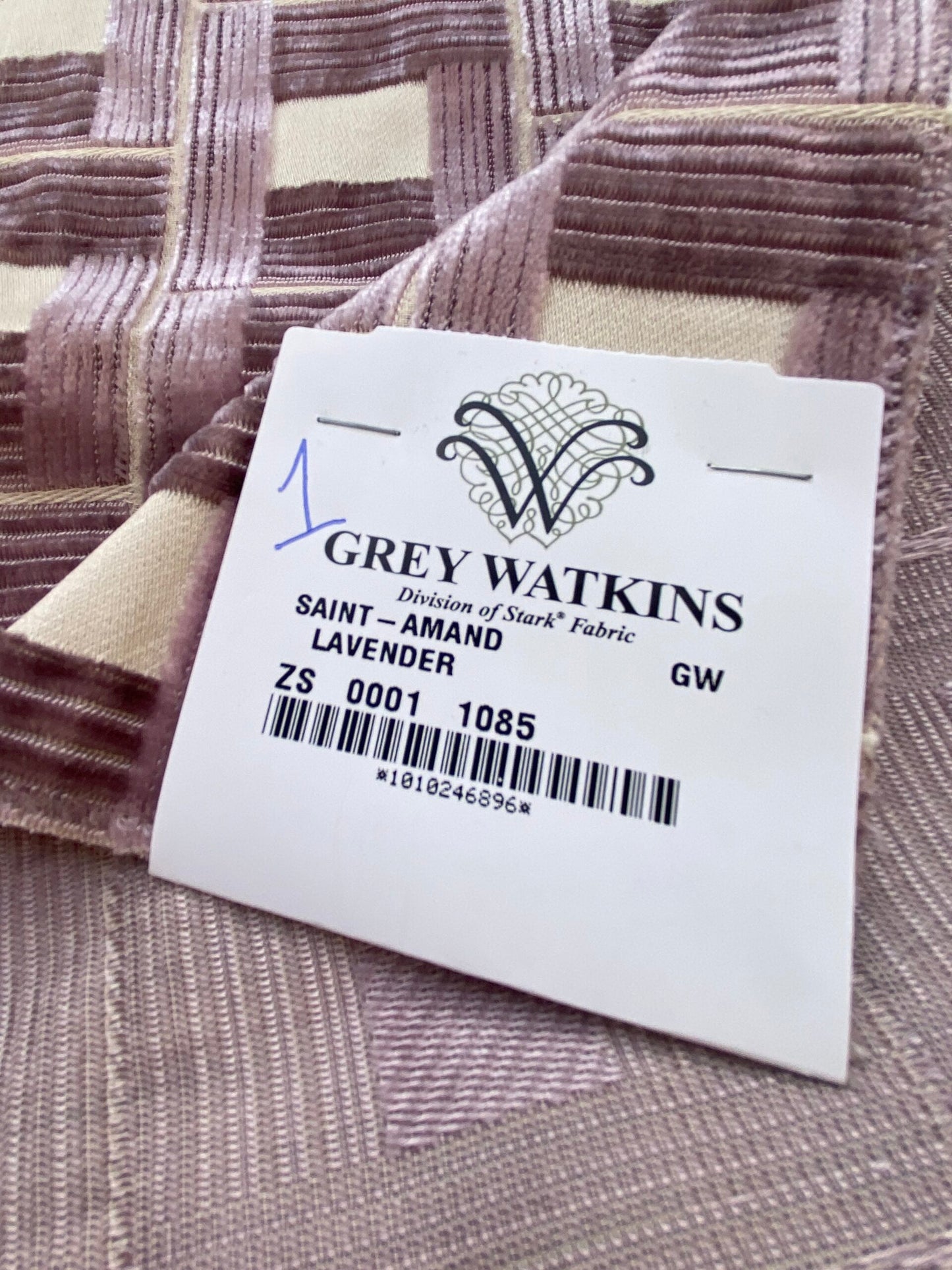 20 Berkbox80 Square Velvet by Grey Watkins Saint Amand Lavender 34" L x 26" wide MSRP USD424/y