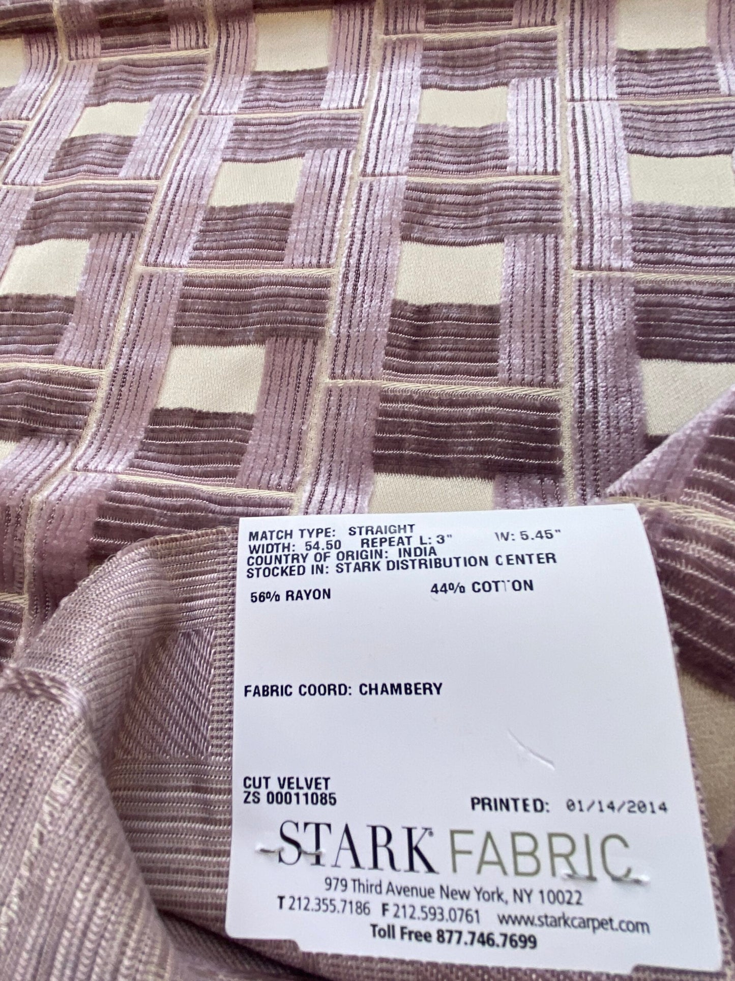 20 Berkbox80 Square Velvet by Grey Watkins Saint Amand Lavender 34" L x 26" wide MSRP USD424/y