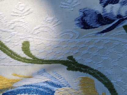 Scalamandre Seasons Light Rose and Green on Beige Rose Floral Foliage French Lampas MSRP USD 624/y