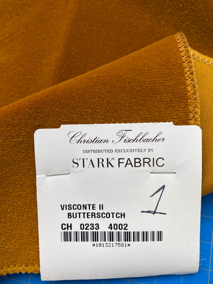 3 Berkbox81 Square Velvet by Christian Fischbacher Visconte II Butterscotch Orange Solid 26"L x 13"W MSRP USD 300+/y