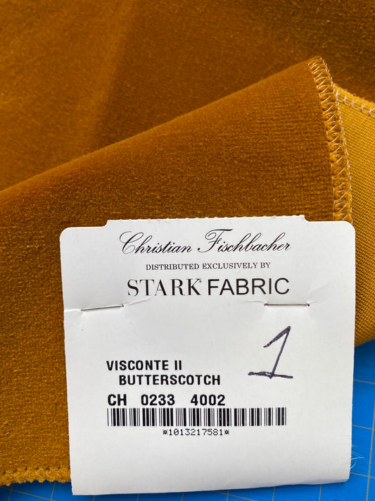 3 Berkbox81 Square Velvet by Christian Fischbacher Visconte II Butterscotch Orange Solid 26"L x 13"W MSRP USD 300+/y