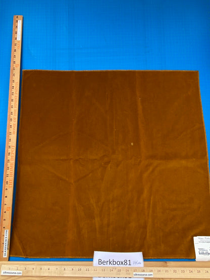 4 Berkbox81 Square Velvet by Christian Fischbacher Visconte II Butterscotch Orange Solid MSRP USD 300+/y