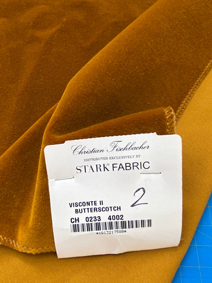 4 Berkbox81 Square Velvet by Christian Fischbacher Visconte II Butterscotch Orange Solid MSRP USD 300+/y