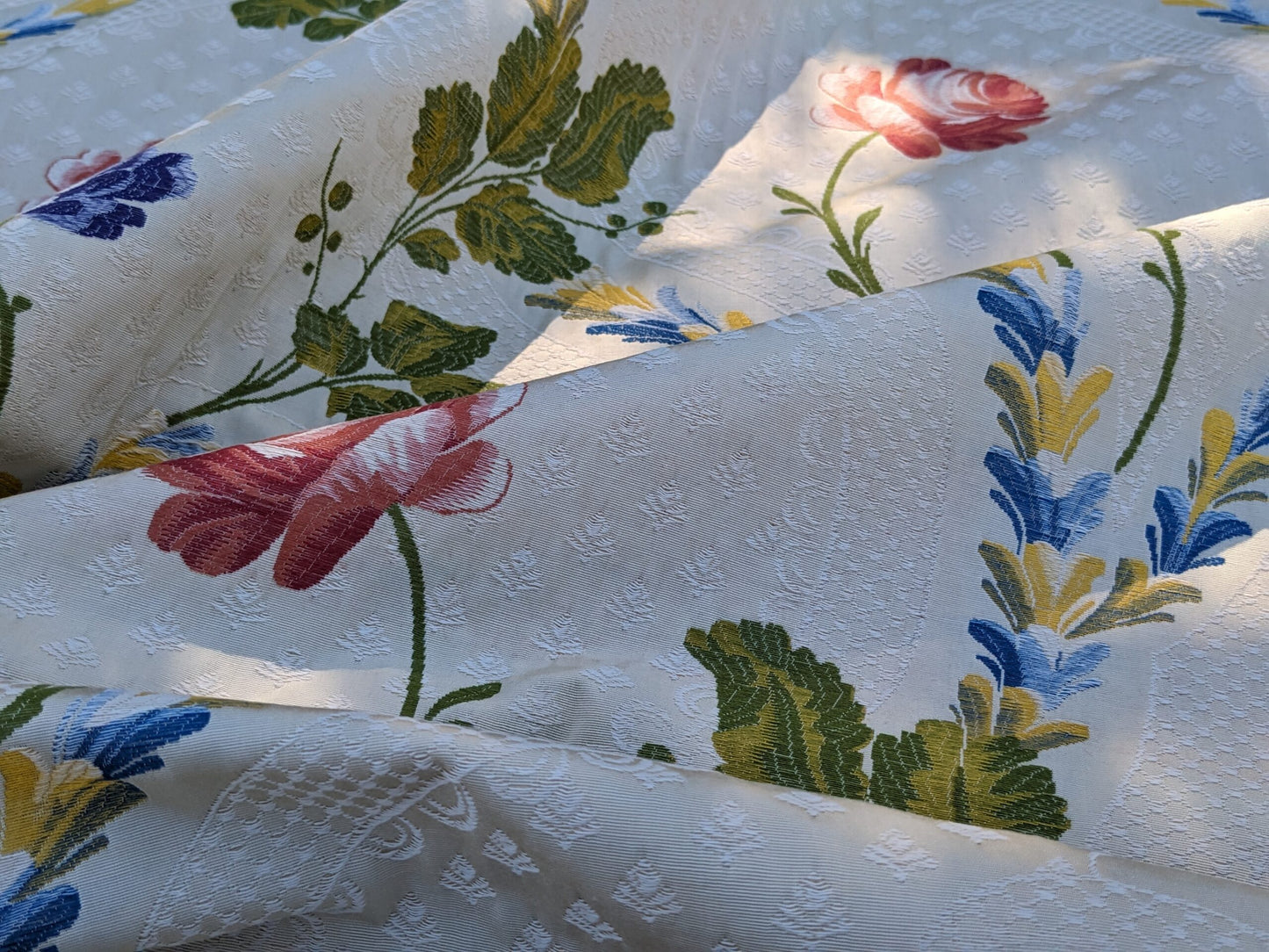 Scalamandre Seasons Light Rose and Green on Beige Rose Floral Foliage French Lampas MSRP USD 624/y