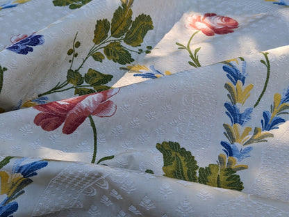 Scalamandre Seasons Light Rose and Green on Beige Rose Floral Foliage French Lampas MSRP USD 624/y