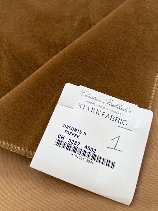 5 Berkbox81 Square Velvet by Christian Fischbacher Visconte II Toffee Brown Solid MSRP USD 300+/y