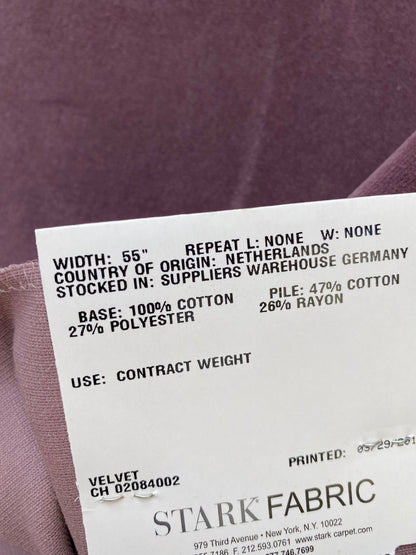 7 Berkbox81 Square Velvet by Christian Fischbacher Visconte II Pansy Purple  Solid 26"L X 26"W  MSRP USD 300+/y