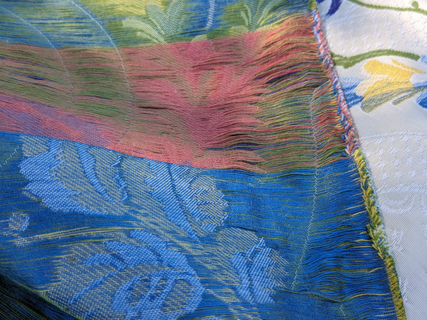 Scalamandre Seasons Light Rose and Green on Beige Rose Floral Foliage French Lampas MSRP USD 624/y