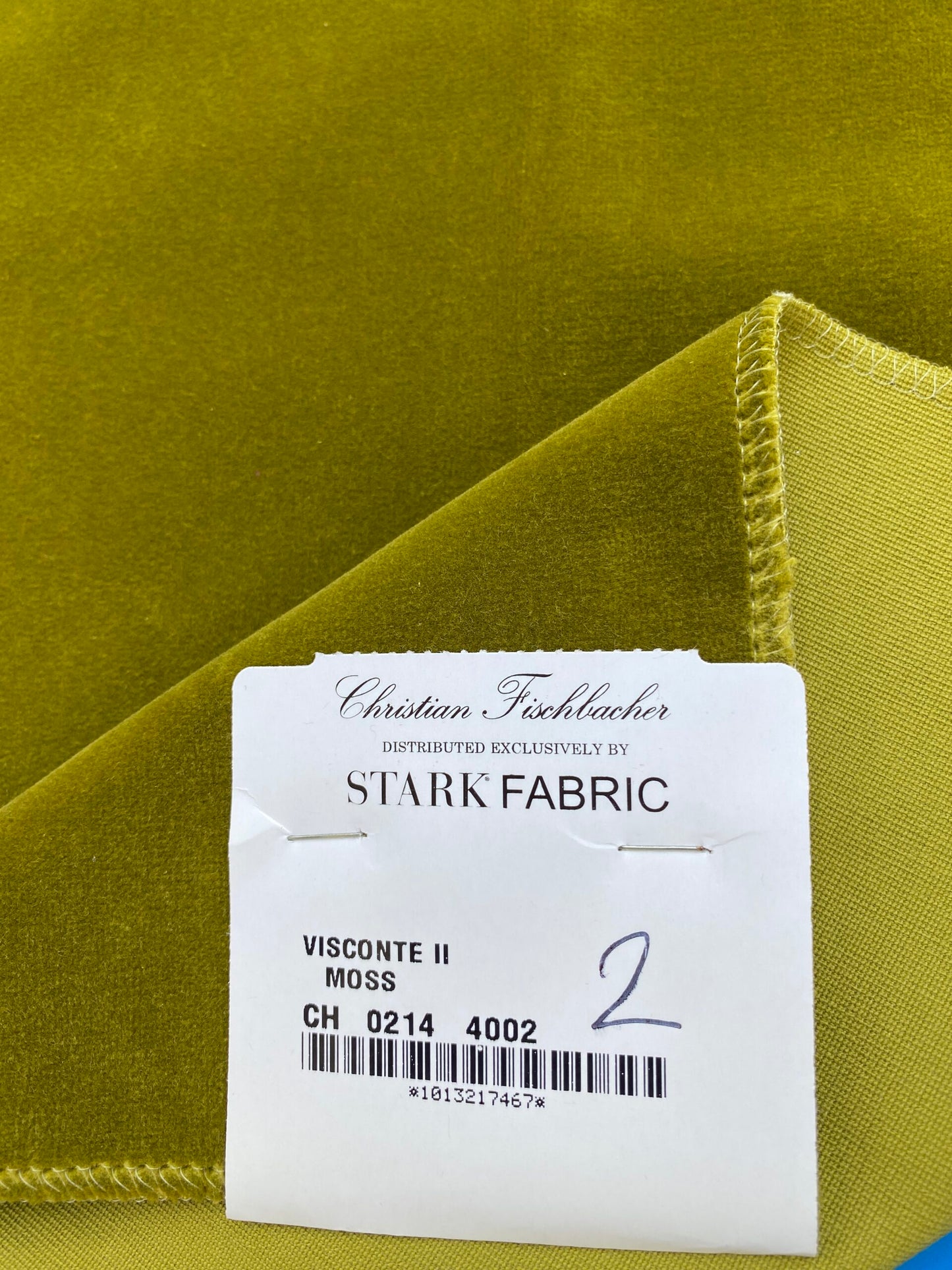 12 Berkbox81 Square Velvet by Christian Fischbacher Visconte II Moss Green Solid 26"L X 12"W MSRP USD300+/y