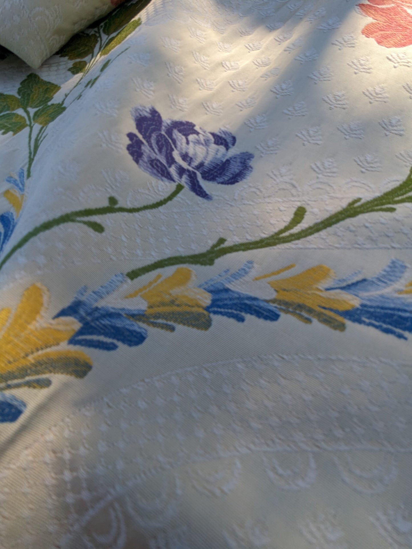 Scalamandre Seasons Light Rose and Green on Beige Rose Floral Foliage French Lampas MSRP USD 624/y