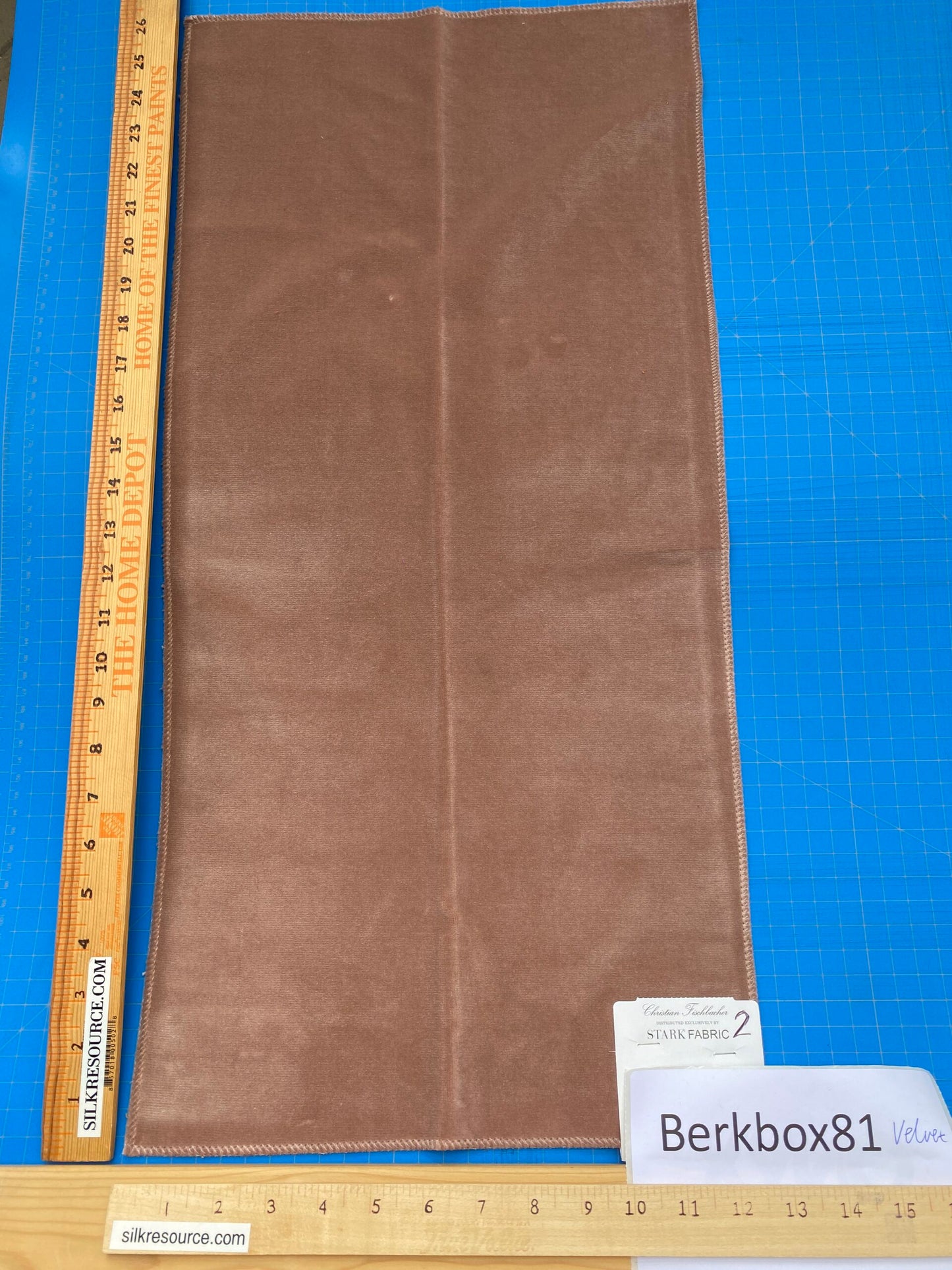 16 Berkbox81 Square Velvet by Christian Fischbacher Visconte II Allium Brown Solid 26"L x 12"W  MSRP USD 300+/y