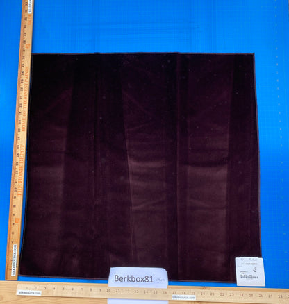 16 Berkbox81 Square Velvet by Christian Fischbacher Visconte II Vine Deep Brown Solid 26"L x 12"W  MSRP USD 300+/y