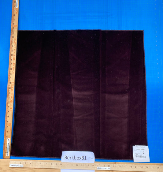 16 Berkbox81 Square Velvet by Christian Fischbacher Visconte II Vine Deep Brown Solid 26"L x 12"W  MSRP USD 300+/y