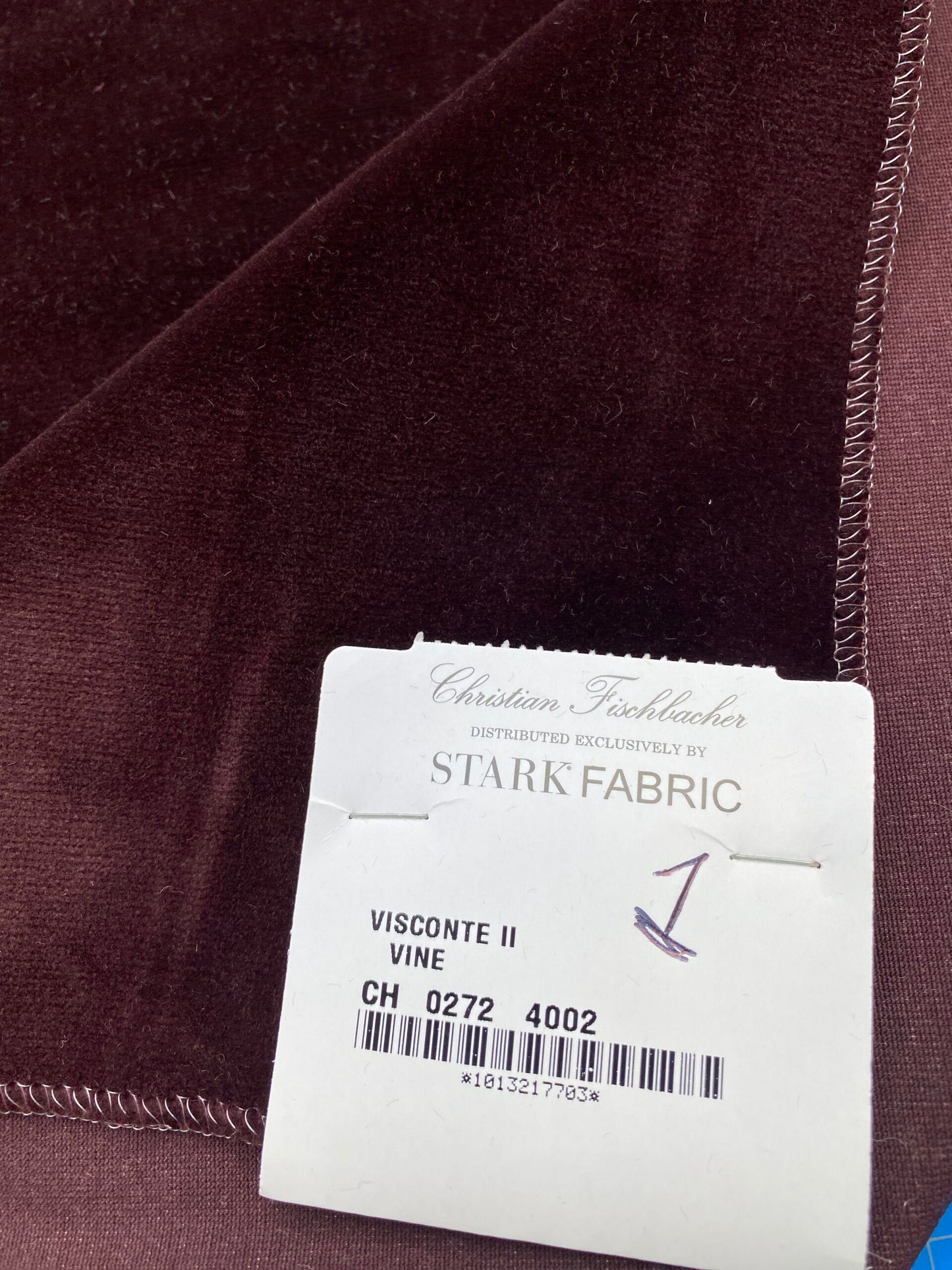 16 Berkbox81 Square Velvet by Christian Fischbacher Visconte II Vine Deep Brown Solid 26"L x 12"W  MSRP USD 300+/y