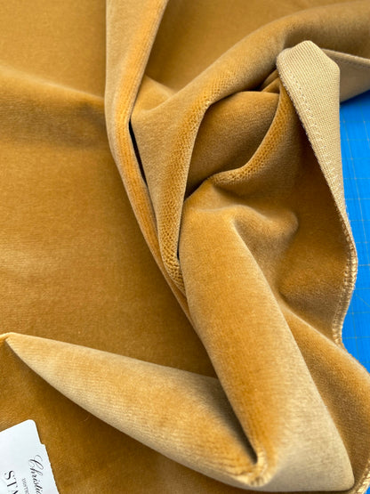 19 Berkbox81 Square Velvet by Christian Fischbacher Visconte II Camel Light Brown Solid 26"L x 26"W  MSRP USD 300+/y