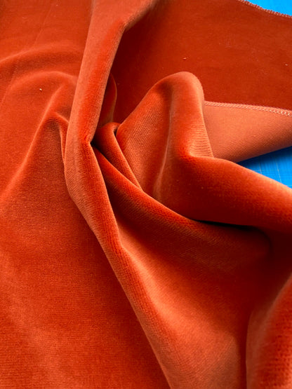 21 Berkbox81 Square Velvet by Christian Fischbacher Visconte II Tabasco Deep Orange Solid 26"L x 26"W  MSRP USD 300+/y