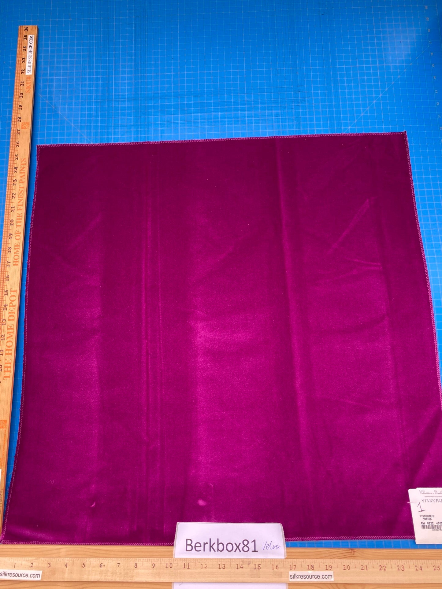 23 Berkbox81 Square Velvet by Christian Fischbacher Visconte II Orchid Pink Solid 26"L x 26"W  MSRP USD 300+/y