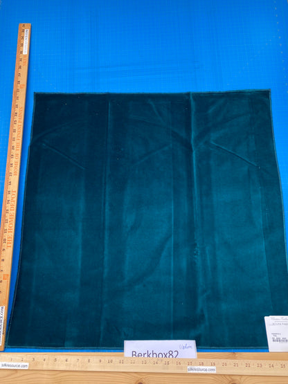 1 Berkbox82 Square Velvet by Christian Fischbacher Visconte II Teal Green Solid 26"L x 26"W  MSRP USD 300+/y