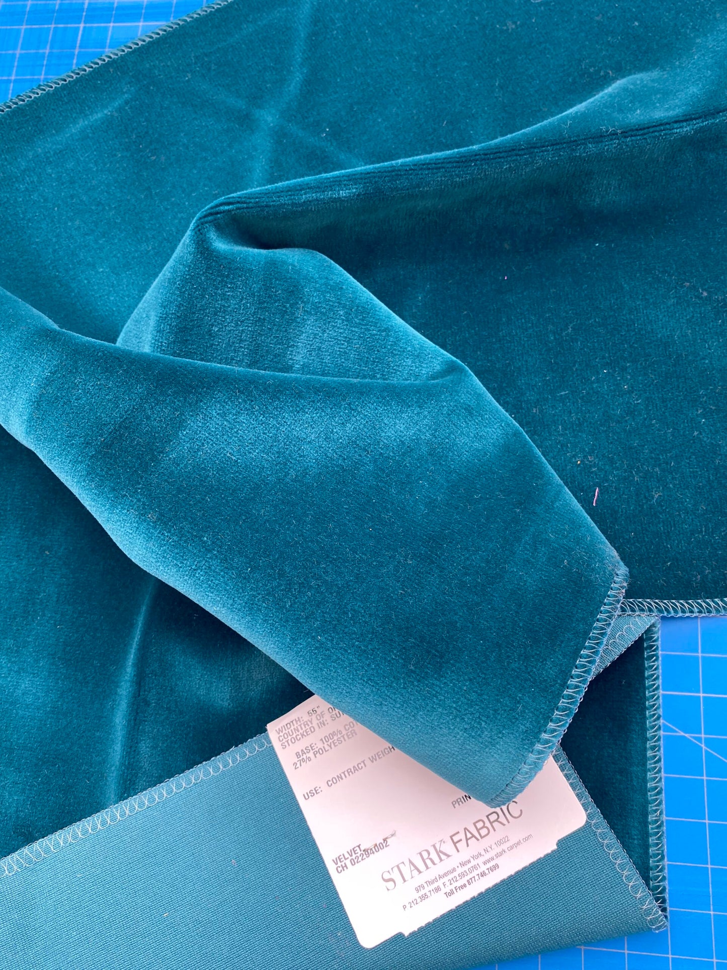 2 Berkbox82 Square Velvet by Christian Fischbacher Visconte II Teal Green Solid 26"L x 13"W  MSRP USD 300+/y